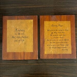 Lot of 2 Vintage Wooden Handmade Decor